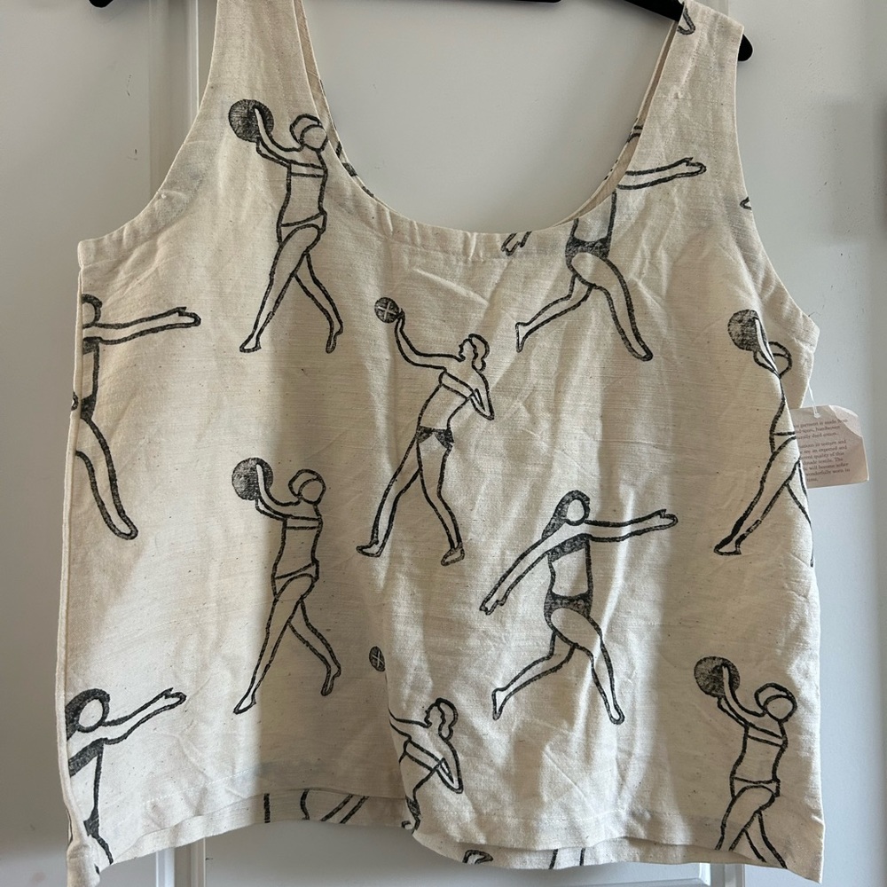 Po-em brand hand made block print top new small